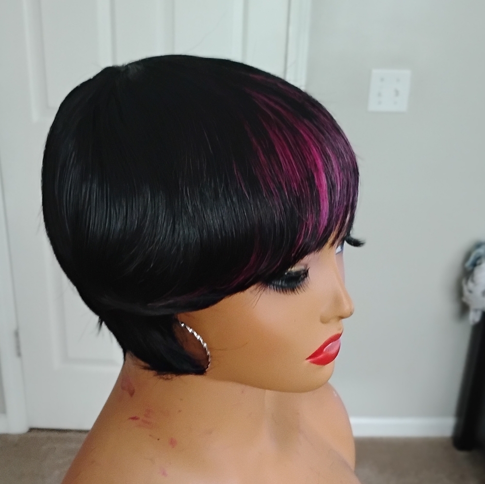 Stylish Black and Pink Women's Wig